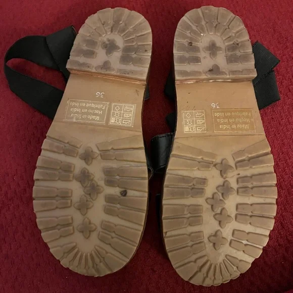 Free People Black Leather Sandals - Picture 5 of 6